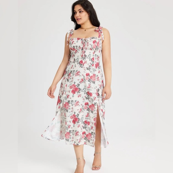 Cider Floral Dress with Pink and Gray Hues - Picture 1 of 10